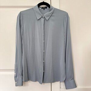 Theory silk shirt in cloud blue color | Size: M